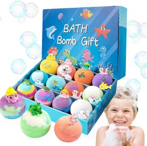 : Bath bombs with surprises inside ,12 Individual Bubble Bath Gift , Dinosaur egg and ocean-themed bath bombs , Natural Sea Salt Color-Changing Easter Bubble Bath Ball : Beauty and Personal Care