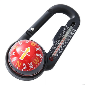 NOBLELUX 3 trong 1 La bàn nhiệt kế móc khóa Di động Đa chức năng La bàn móc khóa Chuyên nghiệp Bền bỉ Móc khóa móc leo núi Phụ kiện cắm trại ngoài trời