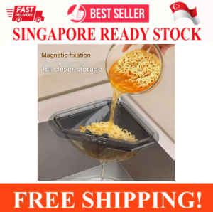 Magnetic Sink Strainer Basket Drainage Filter Basket Triangular Twist Open Bottom Kitchen Sink Corner Rack Sieve Colander