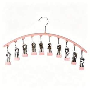 Metal clip-on clothes hanger with 10 clips space-saving hanging wardrobe storage rack
