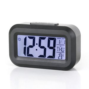 BFCGBH Silent Digital Alarm Clock Portable Digital Display Silent Snooze Clock Easy to Operat Plastic Desk Clocks Home