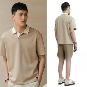 เสื้อโปโล หมายเหตุ ทรงหลวม สวมใส่สบาย เสื้อคอปกแขนสั้นลําลอง หนึ่งในกระบวนการแต่งกาย ราคาไม่แสดง