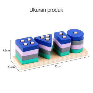 Mainan edukasi puzzle kayu anak pasak geometri wooden toys