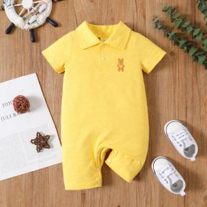 Romper Bayi Kerah Bordir Bear / Baju Bayi Romper Kerah Bordir SNI