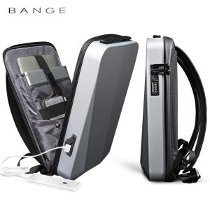 BANGE New High Quality Ultra-thin Hard Shell Men Fashion Backpack TSA Smart Lock 15.6 Inch Laptop Backpack Slim Travel Backpack