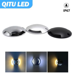 QITU 12V 24V LED Outdoor Ground Spot RGB Garden Side Light Waterproof IP67Surface Mounted Thin Terrace Courtyard Spotlight