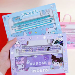 HELENA STATIONERY SET 6 IN 1 / PAKET ALAT TULIS ANAK / KOTAK PENSIL SANRIO KUROMI MELODY CINNAMON ROLL / PERLENGKAPAN SEKOLAH / TALI BOX SOUVENIR ULANG TAHUN MURAH