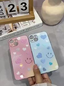Cute and adorable glass phone case suitable for iPhone12promax 13promax 14promax 15promax 16promax High-end drop-proof and waterproof 11 12 13 14 15 16