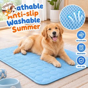 Dog Cooling Mat Breathable Washable Summer Sleep Pad Skin Friendly Fabric For Puppy Cat Pets Soft Cooling Cushion Multi Use