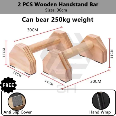 3H Parallette Kayu Senaman | Wooden Handstand Bar | Bar Calisthenics CrossFit Push-Up & Gymnastic