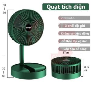 ( SIÊU BỀN ) Quạt Super mini tích điện để bàn gấp gọn tiện dụng 3 cấp độ thời gian sử dụng tới 8 tiếng phân phối bởi Ucamart