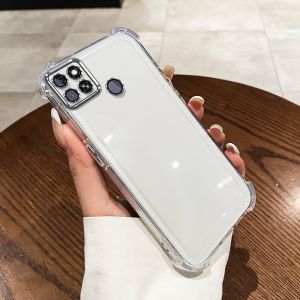 เคส เคสสำหรับ Realme C21Y REALME C25Y REALME C21 เคสศัพท์ เคสนิ่ม วงแหวนแม่เหล็กเงา ซิลิโคนกันกระแทก สายคล้องโปร่งใสสี่เหลี่ยม SJSTJSCXQ01