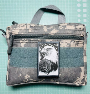 Patch_Velcro dán in hình Đại Bàng Nước Mỹ viền thêu tinh xảomặt gai dán lên quần áo
