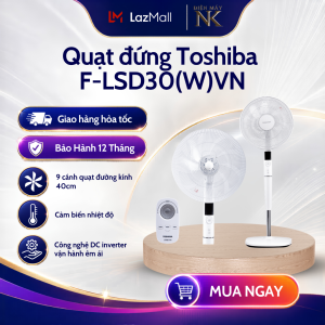 Quạt đứng Toshiba F-LSD30(W)VN có remote | Công nghệ DC inverter - Bảo Hành 12 Tháng