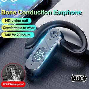 VITOG Bluetooth 5.2 Earphone Super Long Standby Single Business Hifi Stereo Wireless Headphone Wireless Sports headset In-Ear Mini Earbuds with microphone for xiaomi huawei oppo