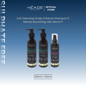 HEADS DUO Shampoo Set Without Sulfate 250ml For Fall Hair Frizz Oily Scalp Damaged Tangled & Dry Hair