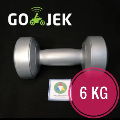 Dumbel Barbel Plastik Dumble Dambel Abu 6 Kg Alat Olahraga Latih Otot
