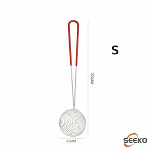 Seeko Stainless Steel Strainer Filter Kitchen Colander with Red Handle for Kitchen Food