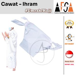 Cawat Ihram Lelaki 100% Cotton | No Stitch Free Size | Haji & Umrah | SG Ready Stock