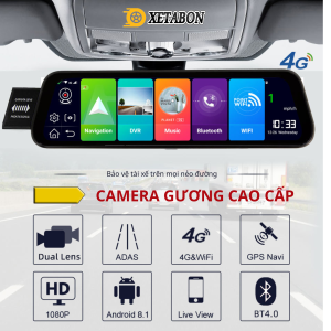 Camera hành trình ô tô XETABON D10 camera trước 2k sau Full HD có bản đồ vietmap S2 cảnh báo tốc độ định vị GPS theo dõi từ xa