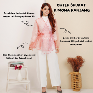 ATASAN KEBAYA OUTER KIMONA PANJANG KEKINAN