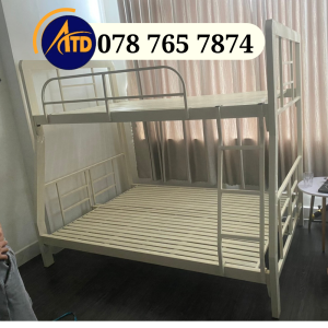 Giường tầng sắt hộp 4x8 giá rẻ mẫu lệch 1m2/1m4 người lớn rộng rãi 4 người nằm - Ship nhanh 2h hcm đn bd