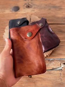 Vintage Cowhide Leather Womens Wallet - Large Capacity Long Bifold Purse with Zippered Coin Pocket & Card Slots