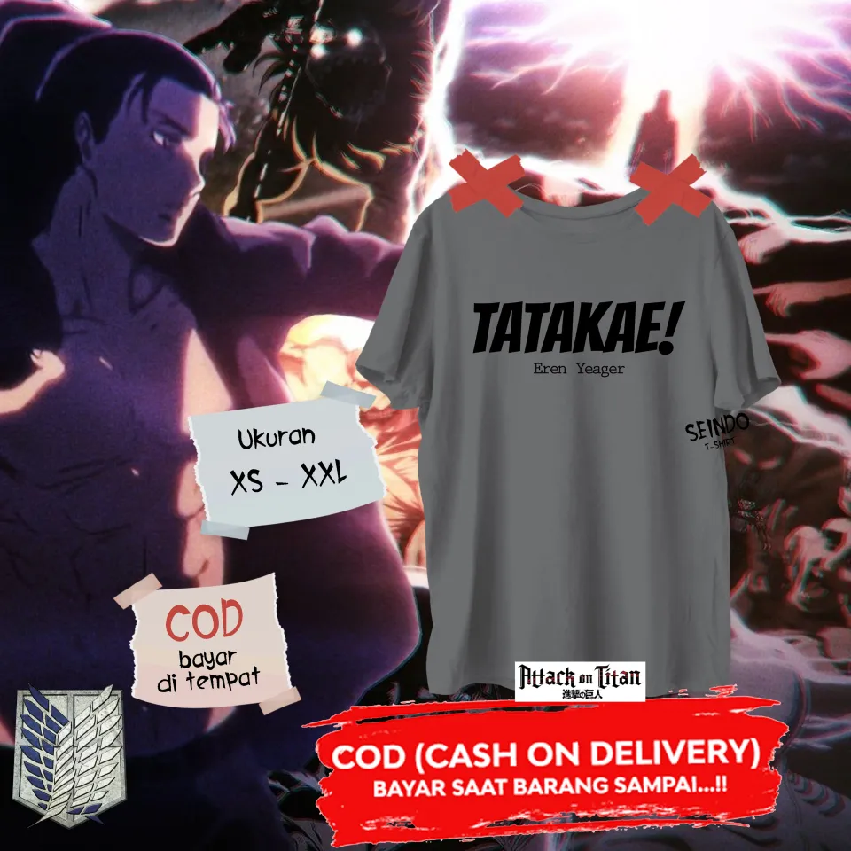 SEINDO Kaos TATAKAE kaos Jepang anime kaos jepang kaos anime