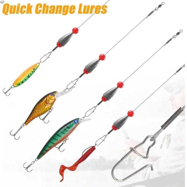 SJJL 5pcs Ready Rigs Fishing Weights Steel Wire Trolling Tackle ...