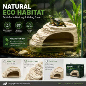 Aquarium Reptile Basking Climbing Platform Turtle Island Rock Cave Decoration For Amphibians Tortoise