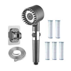 Rustproof Filtered Showerhead High Pressure Shower Head 3 Modes Adjustable Booster for Bathroom Accessory