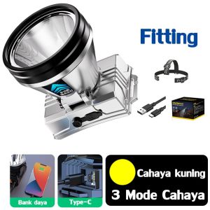 (COD)Senter Kepala Diterangi selama 500 jam Sangat terang 300Watt Senter Kepala super terang Mitsuyama senter kepala led cas tahan 24 jam tahan air heavyduty militer asli darurat stong light Headlamp berkemah led Senter Berkemah Headlamp Outdoor LED