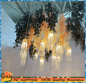 10PCS Wedding Ceiling Decoration Lamp Chandelier Crystal Luminous Transparent Bird Warm Light Wedding Scene Layout Props