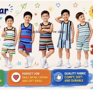 Terno Baby Kids Stripes Sando Short Bundle Pack Assorted Designs