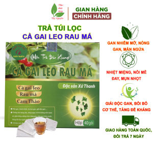 Hộp 40 gói Trà cà gai leo rau má túi lọc trà túi lọc cà gai leo thanh nhiệt giải độc gan mát gan men gan cao gan nhiễm mỡ