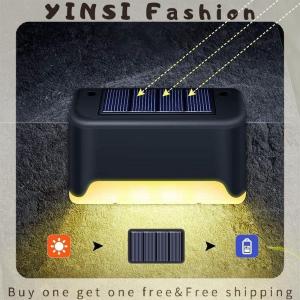 YINSI Solar Deck Light Waterproof Solar Power Garden Lamps For Railing Stairs Step Patio Pathway