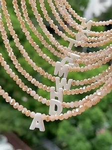 AE Dây chuyền xương quai xanh mặt chữ cái đính pha lê phong cách sang trọng nhẹ nhàng độc đáo không phai màu dành cho nữ thích hợp cho mùa hè.