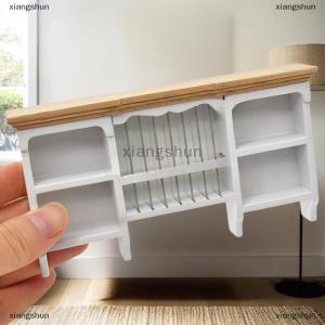 [COD] xiangshun 1Pcs 1 12 Dollhouse Wooden Storage Shelf Miniature Furniture Wall Hanging Cabinet For Doll House Dining Room Decoration