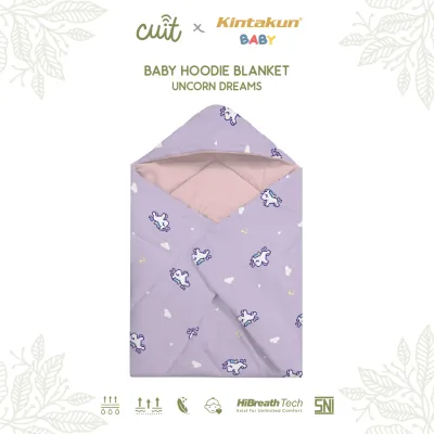 [BEST SELLER] Cuit x Kintakun Selimut Bayi Topi Lembut - Baby Hoodie Blanket On The Go 75 x 75 cm