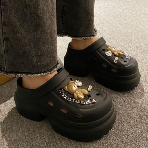 [Free Shipping] 10.0 Ultra High Heel Clog Sandals For Women Summer Outdoor Wear Thick-Soled Height-Increasing Wedding Shoes 2025 New Beach Sandals