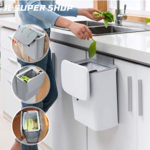 JustLiving Thùng Rác Nhà Bếp Dung Tích Lớn 7/9L Có NẮP THÙNG RÁC TREO TƯỜNG PP Kèm Nạo Thùng Rác Phong Cách Bắc Âu Thùng Rác Dưới Bồn Rửa Gia Dụng Cho Nhà Bếp Phòng Tắm Nhà Vệ Sinh