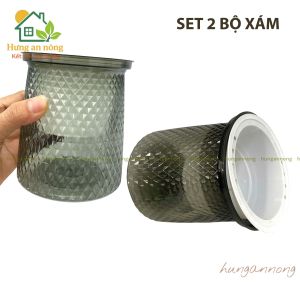 CD120 - Chậu dưỡng thông minh tự tới kèm rọ và dây dẫn nước nhựa PET size 105x120mm ( xem trong mô tả)