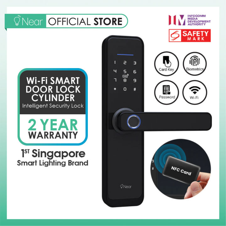 NEAR WiFi Smart Door Lock Using Fingerprint, NFC RFID Mifare Card, Password / AntiTampering
