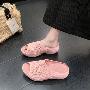 Free Shipping Simple Thick-Soled Breathable Mesh Slip-On Sandals For Summer 2026 Perfect For The Beach Made With EVA Material Non-Slip And Comfortable To Wear