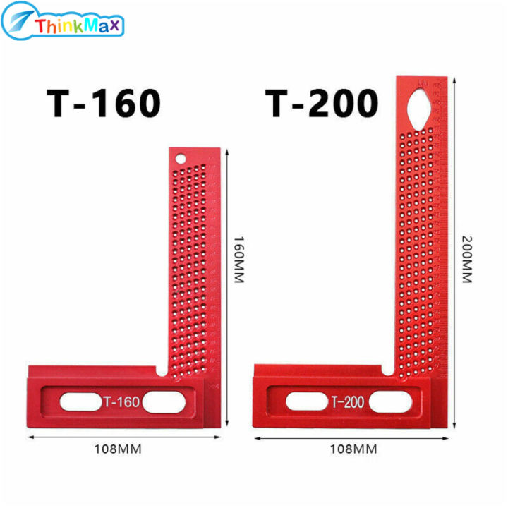 thumbnail image 2 of Fashionhome 90 Degree Angle Ruler 200MM Aluminum Alloy Square Marking Gauge Woodworking Height Measurement Tool 2 of 11