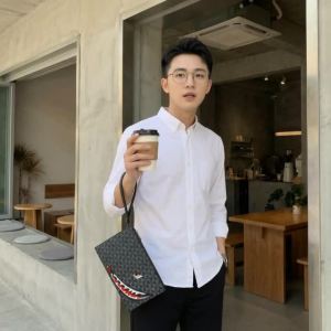 2026 New Mens Business Casual Clutch Bag Fashion Shark Print Envelope Bag Wallet Phone Bag Large Capacity Mens Gifts Pouch Pho2026