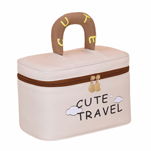 YOCKY Portable Travel Makeup Bag with Handle Cute Toiletry Pouch Versatile Reusable Toiletry Organizer Women Travel
