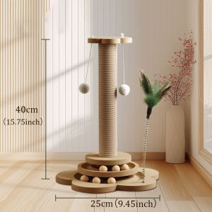 Natural Sisal Cat Scratch Post 4 in 1 Cat Tree With Track Balls Cat Toy 猫玩具