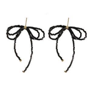 Exquisited Beaded Bowknot Drop Earrings Simple Dangle Earrings Fashion Tassels Drop Earrings Jewelry Small Hoop Earrings