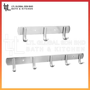 CORRO Stainless Steel Hook Bar Wall Mounted Clothes Rack Storage Bedroom Kitchen Bathroom